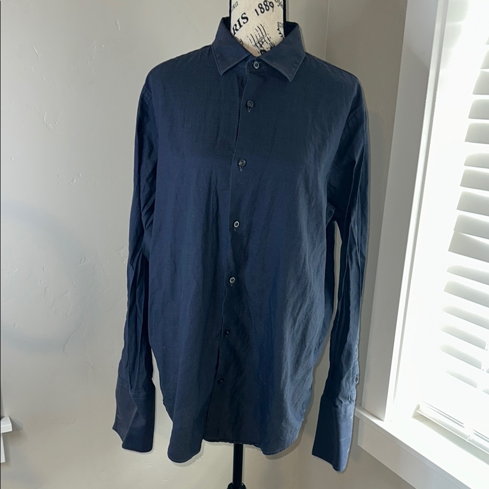 Banana Republic Fitted Royal Oxford Dress Shirt